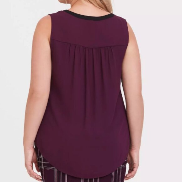 Torrid Georgette Tank in Highland thistle (Burgundy) Size 3 - Picture 4 of 12